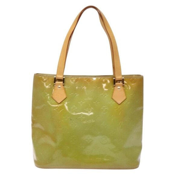LOUIS VUITTON Monogram Vernis Houston Hand Bag Baby Blue - Picture 1 of 15
